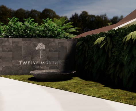 Twelve Months entrance sign