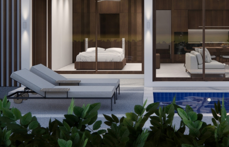 Pool deck by the bedroom