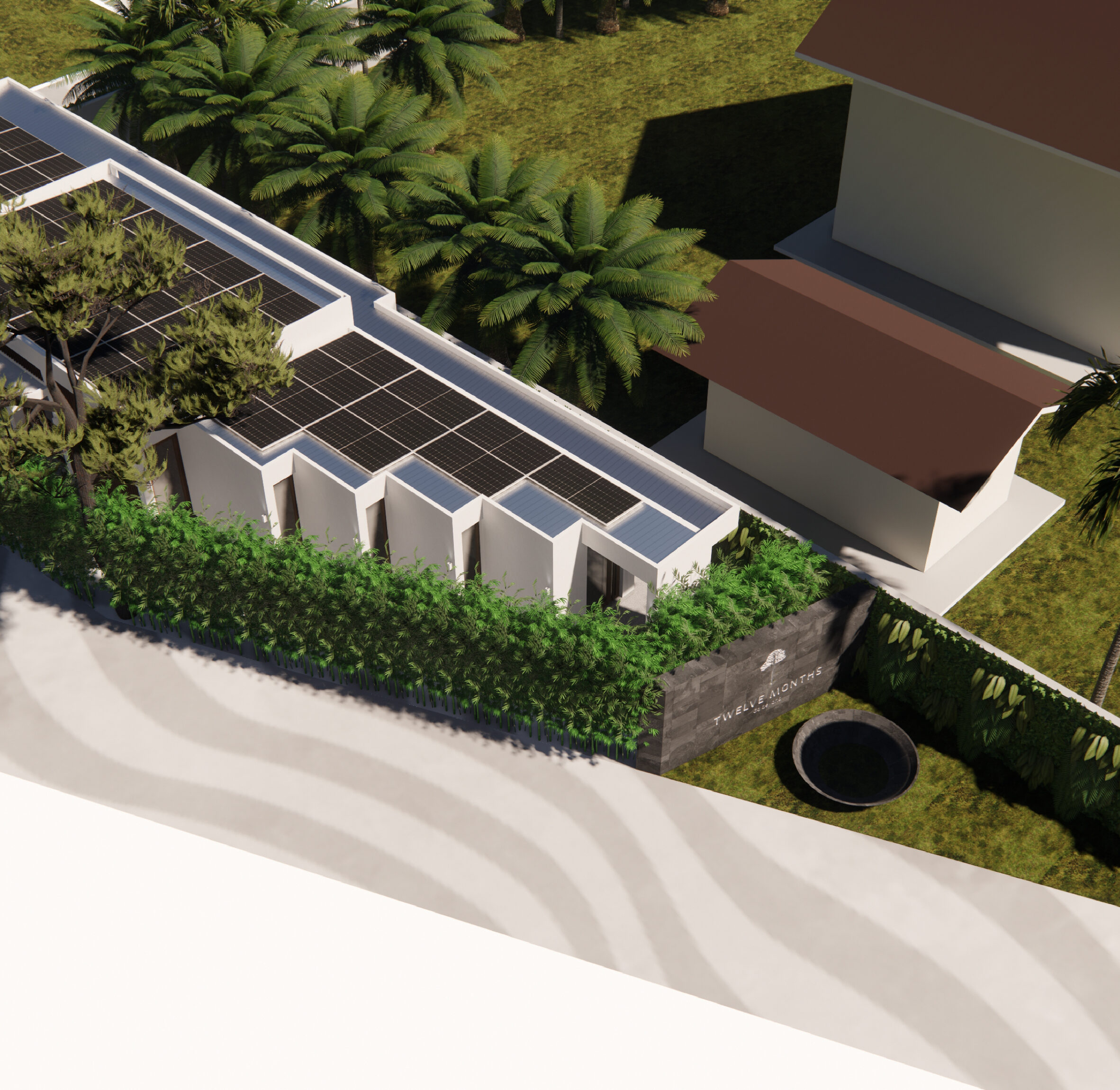 Aerial view of a Twelve Months villa